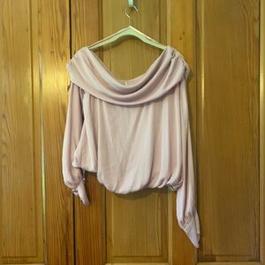 NWT Free People Moonlit Orchid Long Sleeve One-Shoulder Jenna Top Size: M